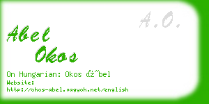 abel okos business card